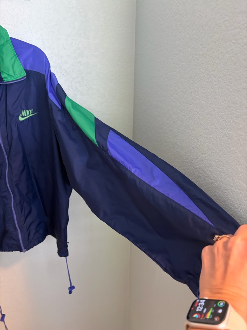 Nike Colorblock Windbreaker Jacket Blue Green Purple Size Large - Picture 4 of 7